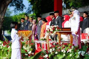 Upacara HUT ke-81 RI di Banyuwangi Digelar Meriah, Paskibraka Bentuk Formasi 81 TH
